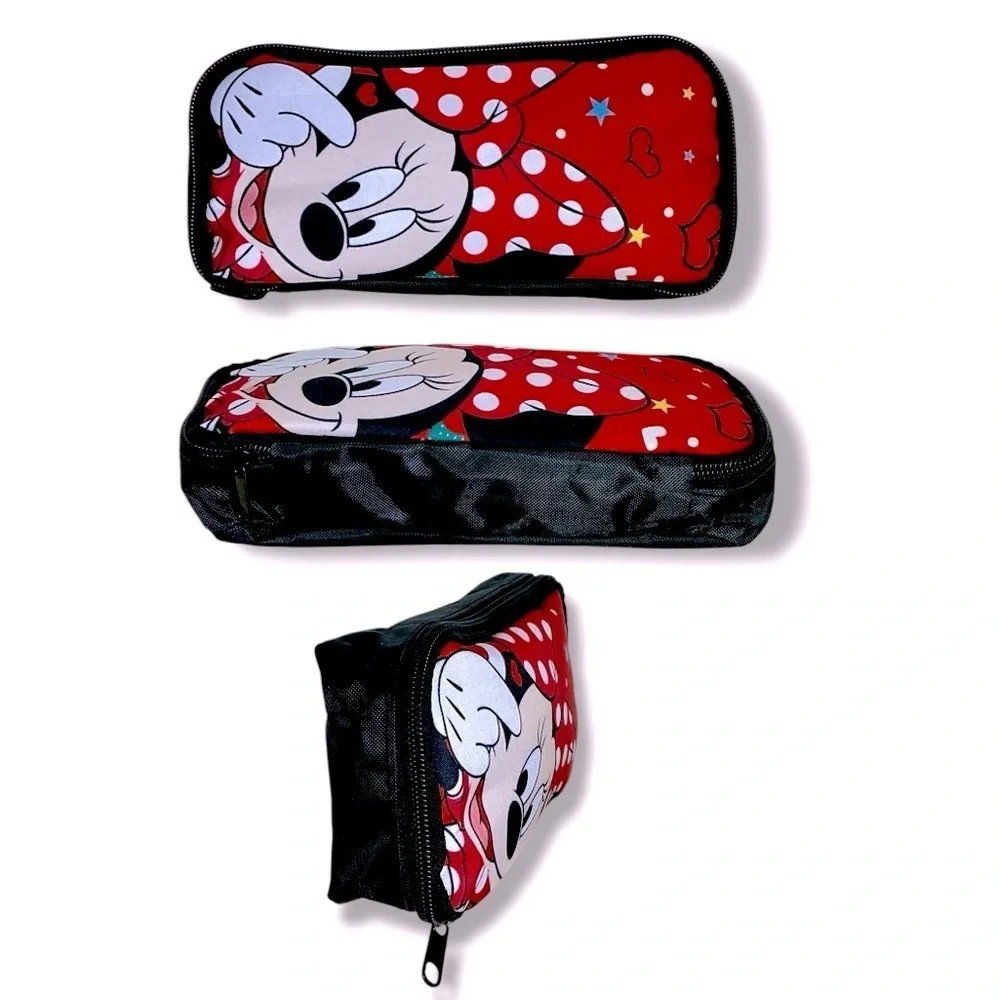 Disney Minnie Mouse Red White Pen Pencil Case Multipurpose Storage Case NEW